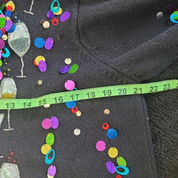 Design Options Phillip Jane Gordon Party Cocktail Sequin Cardigan Ugly Sweater L - Picture 14 of 15
